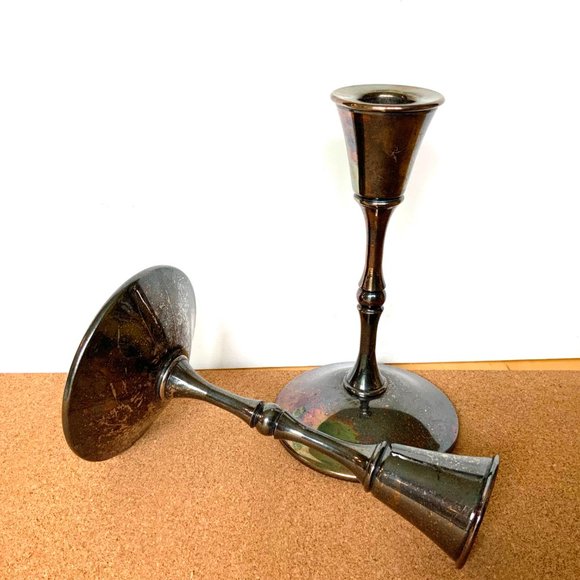 Vintage Valero Spain Pair Of Silver Plated Candle Sticks - Picture 2 of 16